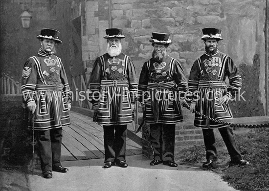 Beefeaters, Yeoman of the Guard, Tower of London. c.1890's